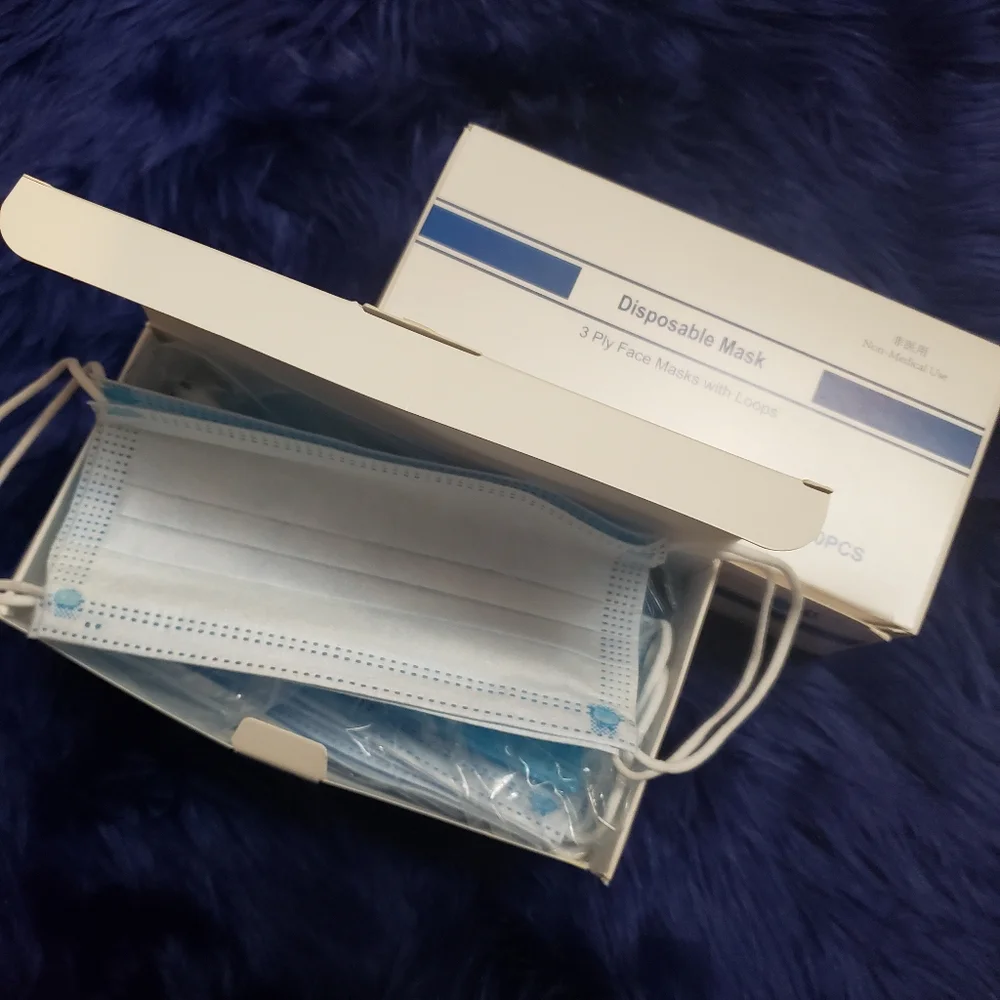 3 boxes of 3 Ply Disposable Mask 3 Boxes of 50 masks 150pcs total Blue New